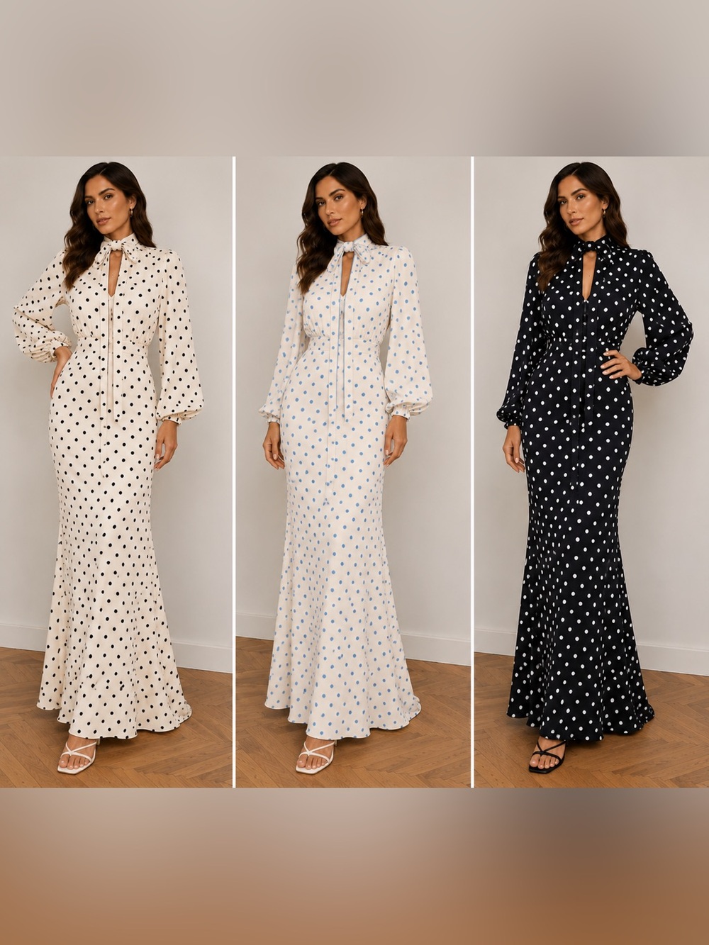 Polka Elegance Maxi Dress